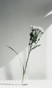 Greater simplicity of living flowers in a vase